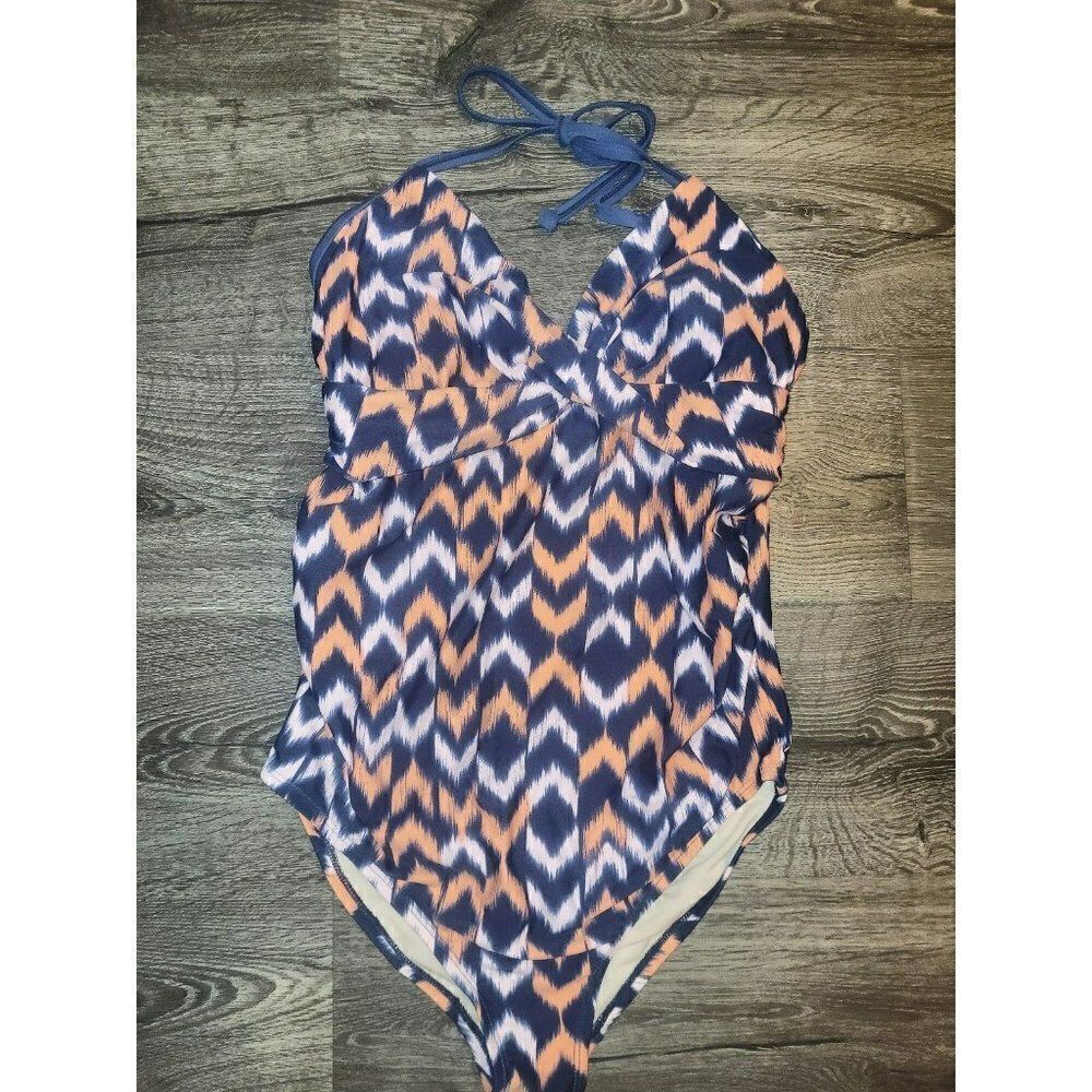 Liz Lange Maternity Crossover One Piece Swimsuit Women's Size Medium